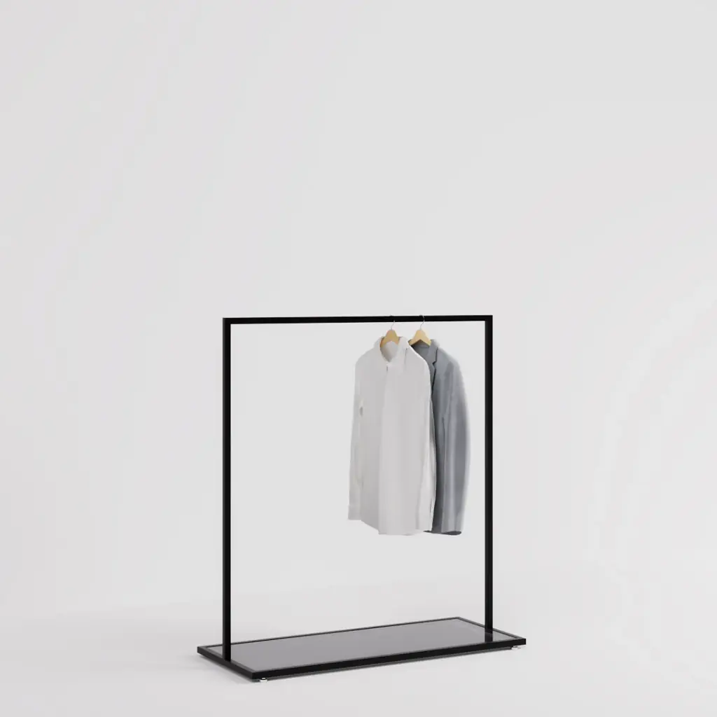 Clothing Rail Como black, W 120, 3 heights